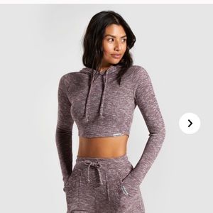 Gymshark cropped hoodie in berry red mark